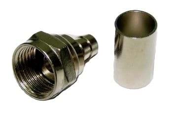 Afbeelding van F-connector kabeldeel pen krimp RG59 met kabelkrimpbus Lumberg